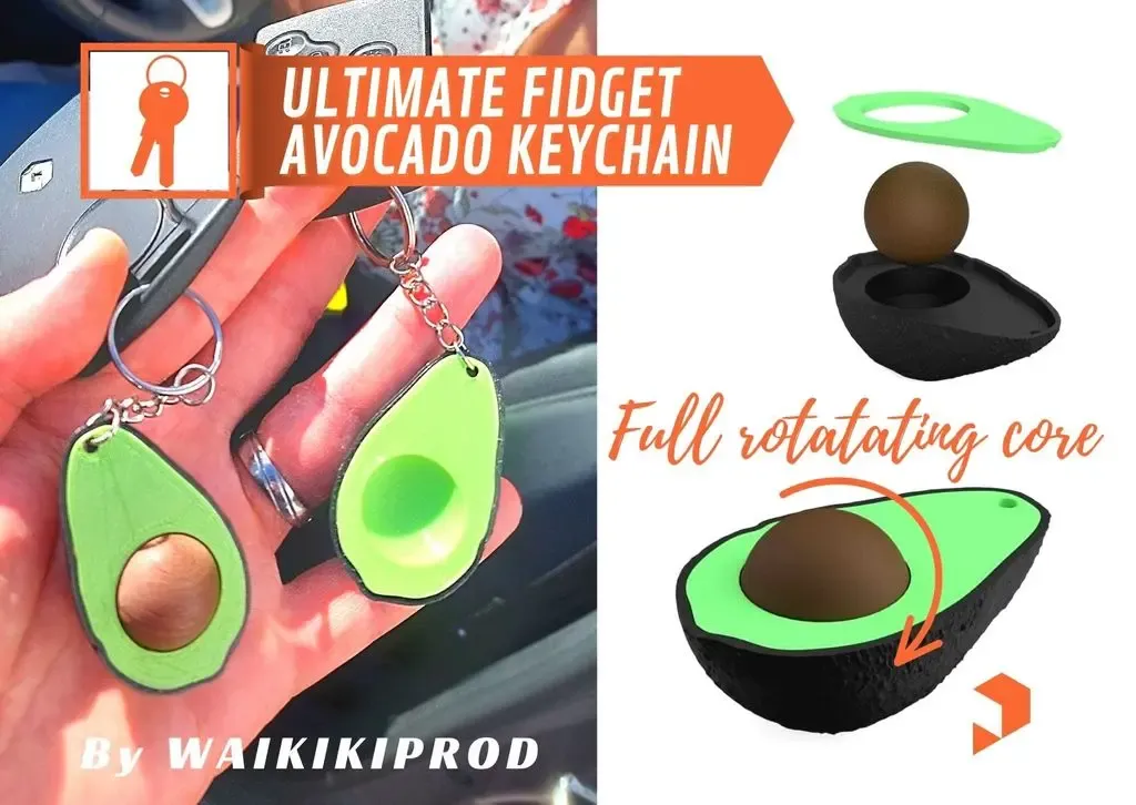 The Ultimate Fidget Avocado keychain 