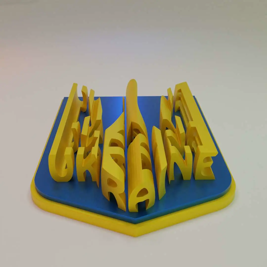 BANDIERA 3D DELL'UCRAINA