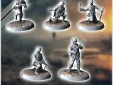 Set of five German WW2 infantry troops (with MP40) - WW2 min-0