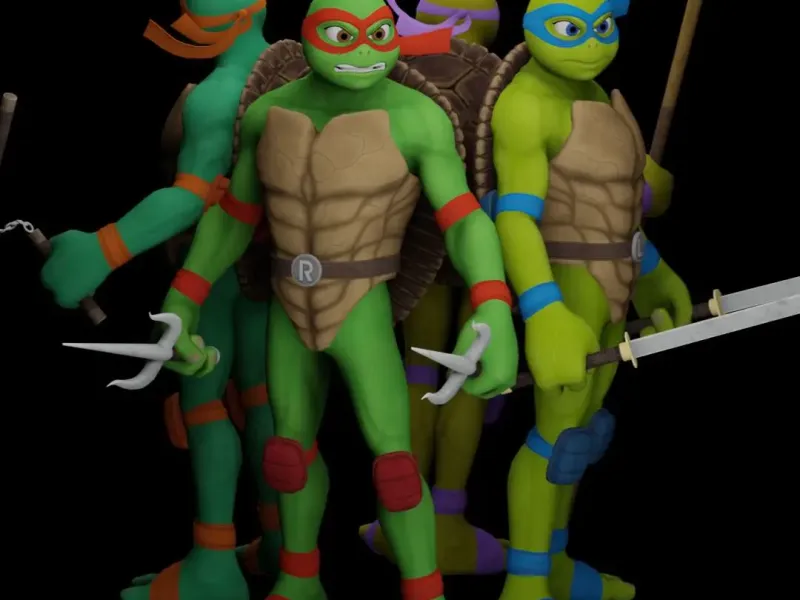 Teenage Mutant Ninja Turtles 3D Print Full Set: