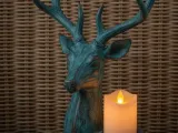 Rustic deer head candlestick-0