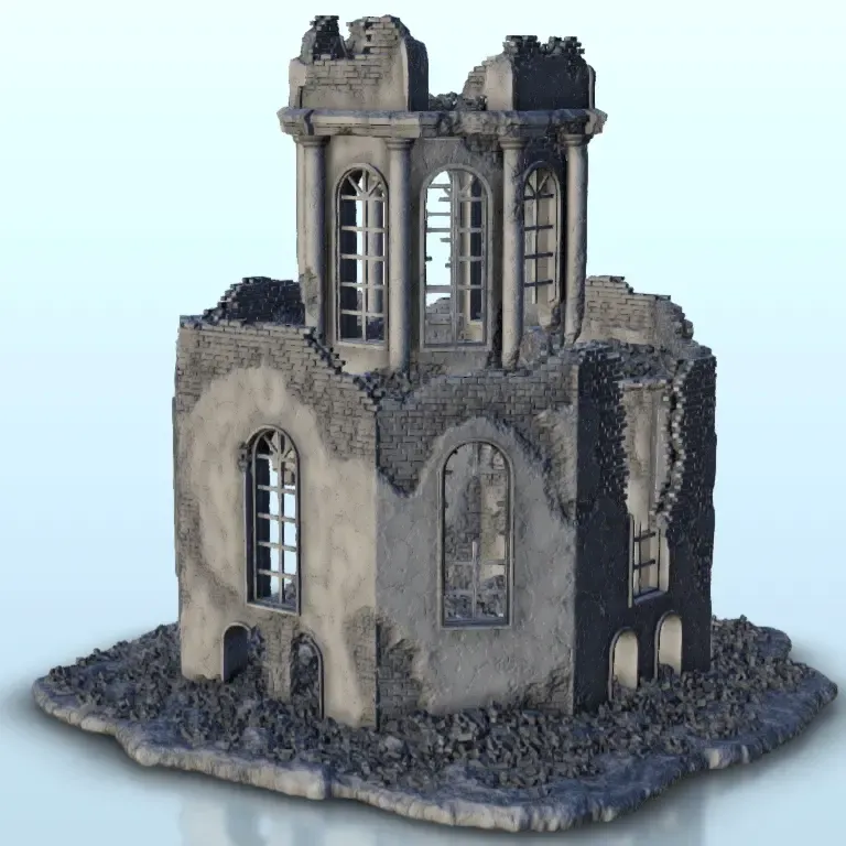 Ruined mausoleum 7 - WW2 Terrain scenery diaroma