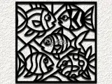 abstract picasso fish WALL ART HOME DECOR-0