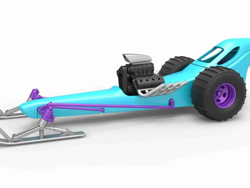 Front engine old school snow dragster V1 Scale 1:25