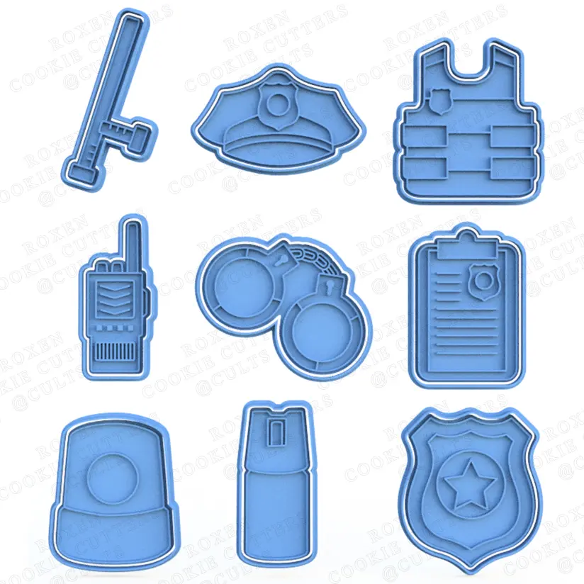 Police elements cookie cutter set of 9