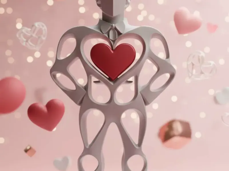 Humano de gran corazón voronoi