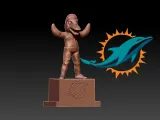 NFL - MIAMI DOLPHINS FOOTBALL MASCOT STATUE - 3D PRINT-0