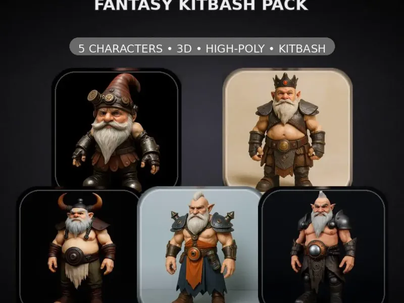 Forgefolk Guardians – High-Poly Dwarf & Gnome Character Pack