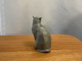 Estatua Low Poly de Gato-3