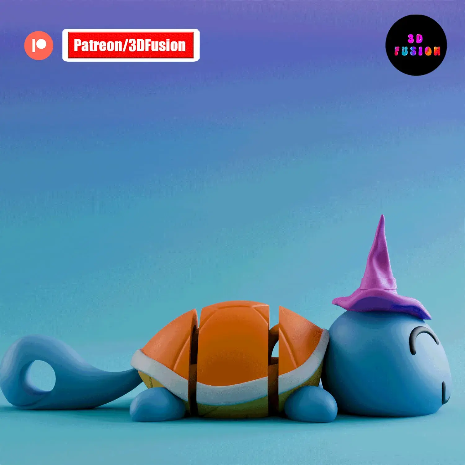 Happy Squirtle Witch 🐢🧹 Pokemon Articulated Toy & Keychain