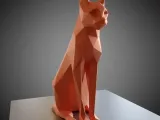 Low poly sitting cat-0