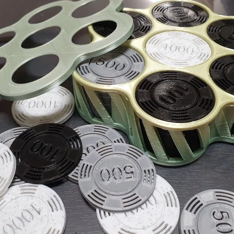 3D Printer Files | 3MF File | Poker Chips with case