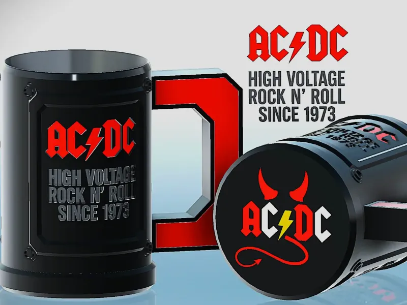 AC/DC Style Rock Cup 500ML – 3D Printable Decorative Sleeve