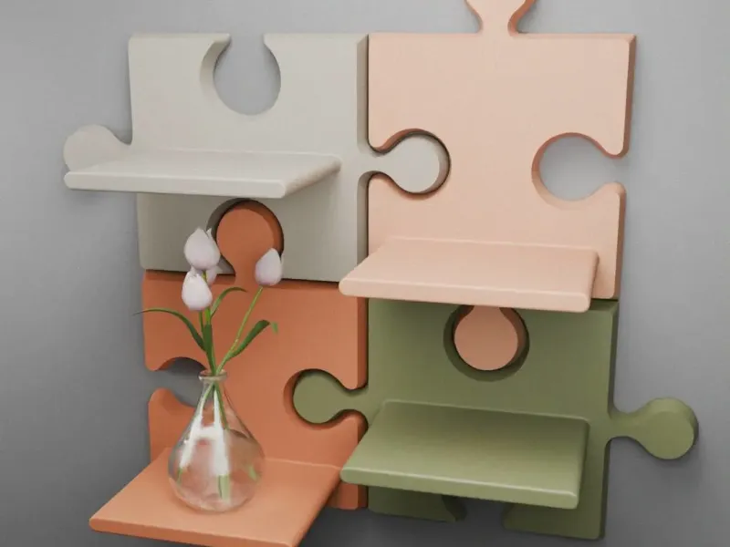 Puzzle Wall Shelf 🧩