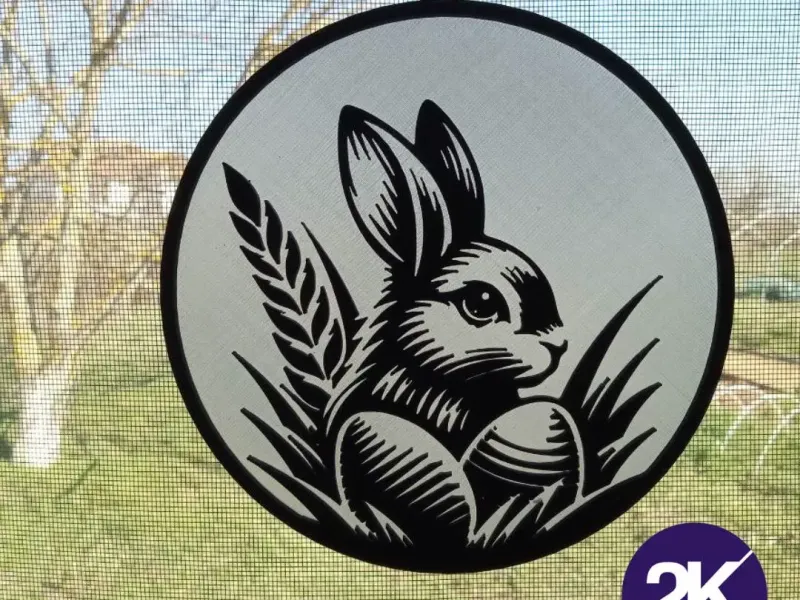 Cute Easter Bunny Window / Wall decoration, easy to print