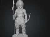 ネイティブアメリカンの戦士の像-0