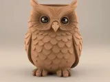 Cute Owl planter 3D Print File-0