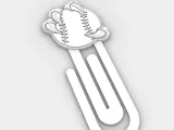 Paperclip Baseball held by an eagle's claw - bookmark-1