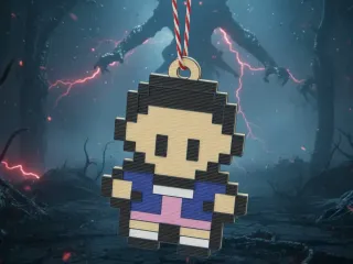 Eleven Pixel Art Stranger Things Keychain Ornament