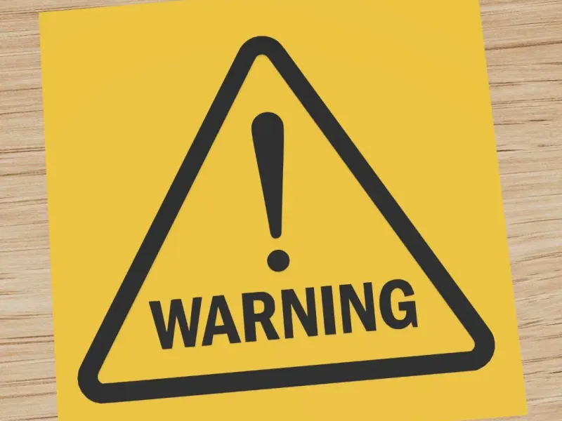 Warning sign with exclamation mark