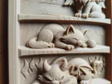 Trio de panneaux de chats-3