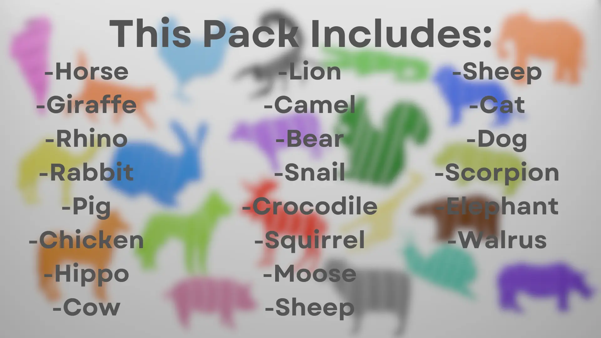 Flexible Animals 20 Pack (Print In Place)