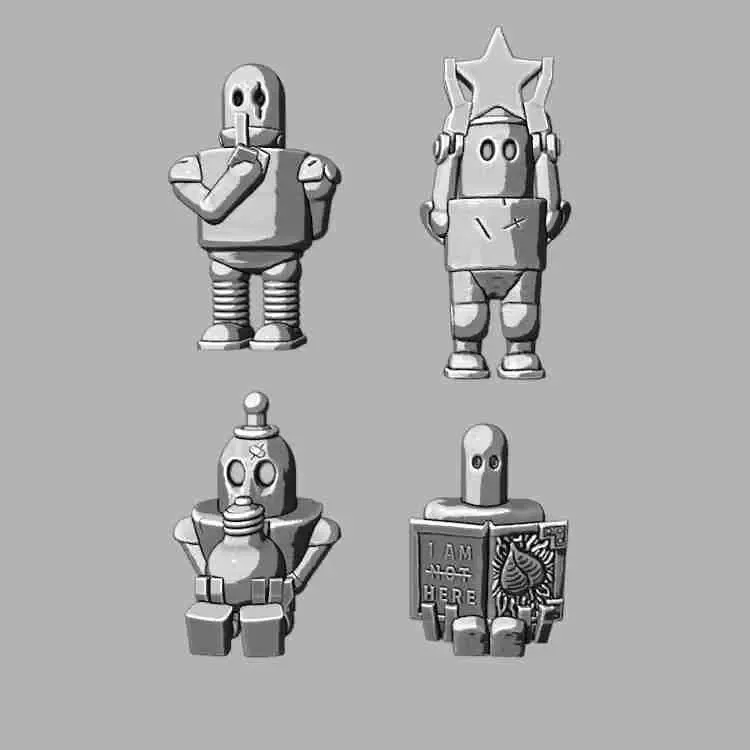 Retrobotlar (32mm ölçekli, ölçeklenebilir)