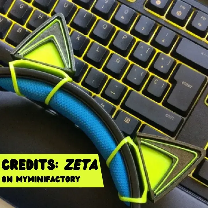 Razer Kitty Ears (By Zeta on MyMiniFactory)
