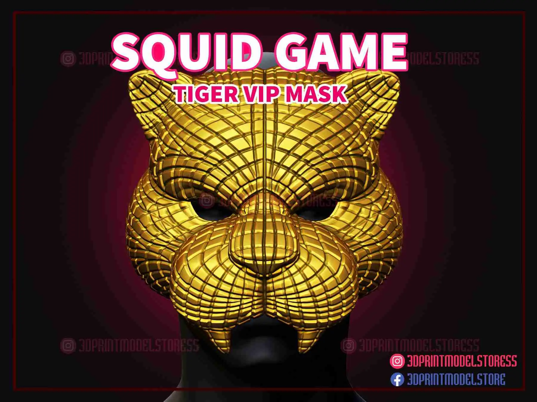 Squid Game Mask - Squid Game Tiger Vip Mask