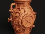 Steampunk Gear Vase | Industrial Clockwork Planter-1