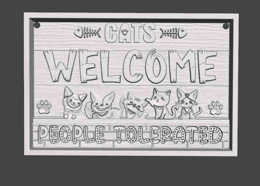 cats welcome sign