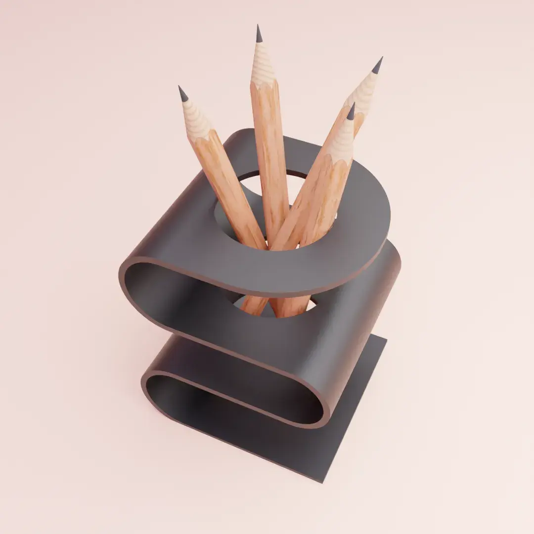 cool curve minimalist pencil holder
