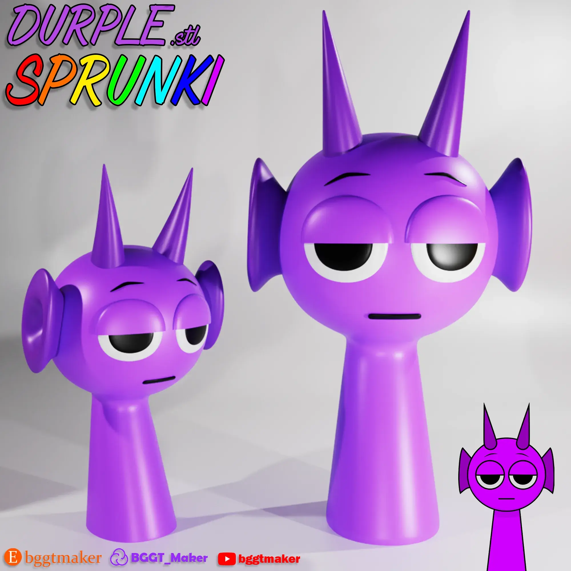 DURPLE SPRUNKI INCREDIBOX PURPLE | Sprunki 3D Model STL Art
