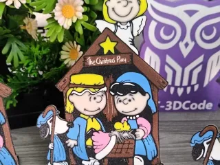 Cuadro decorativo del nacimiento versión SNOOPY