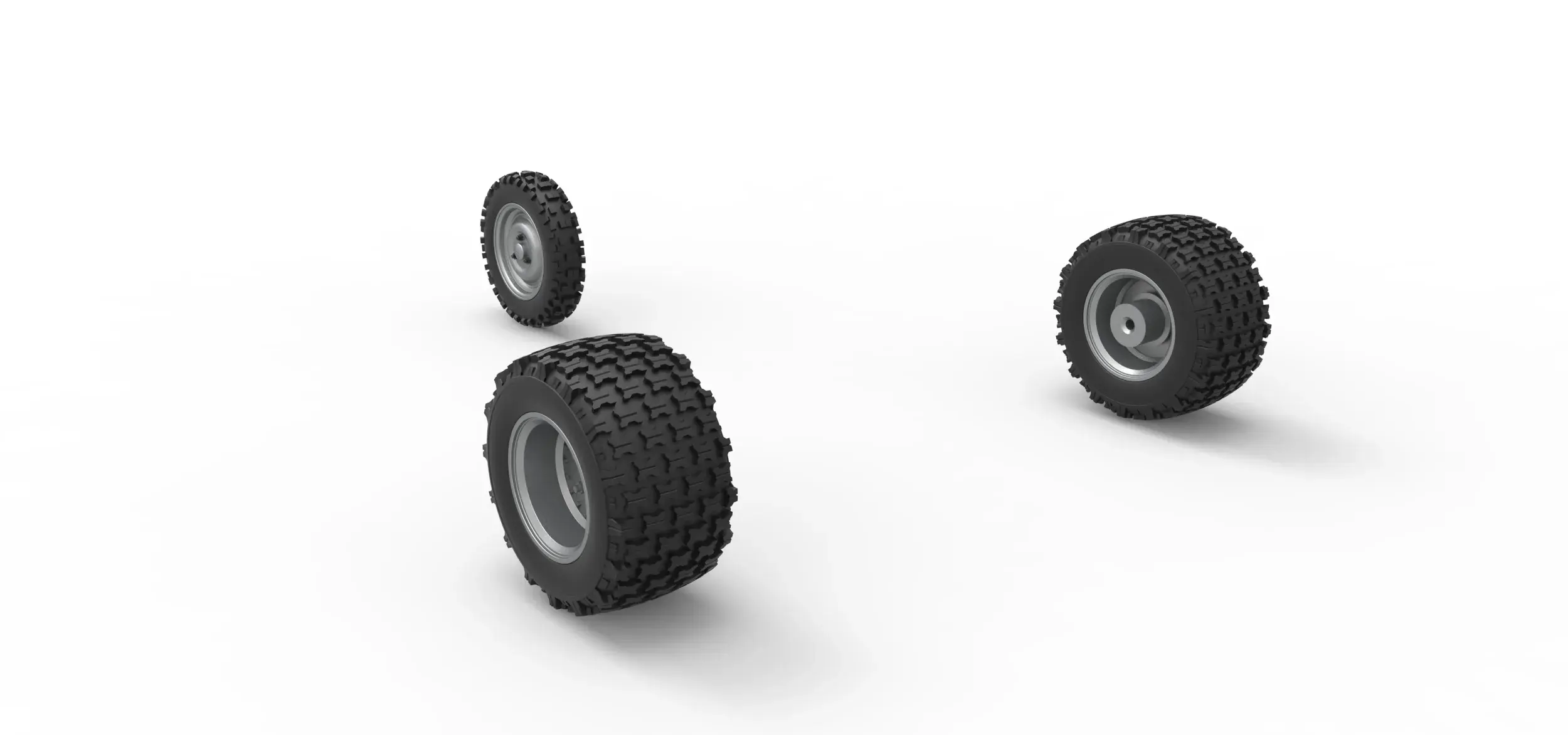 Wheel Set of Ape car proto for dirt Scale 1:25