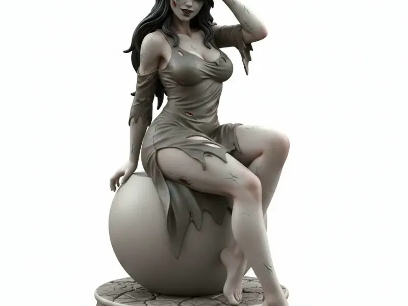 Zombie Girl Seductive Pose Figurine