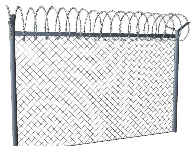 Barbed Wire Chain Link Security Fence