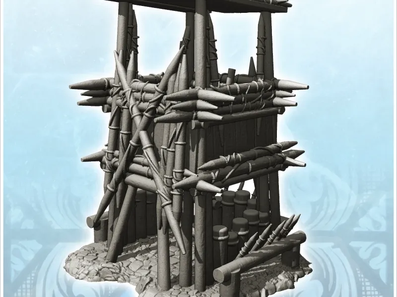 Tour en bois avec étage et toit (7) - miniatures de guerre