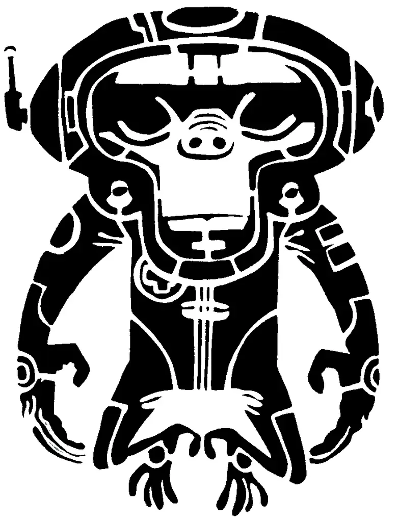 Space Monkey stencil