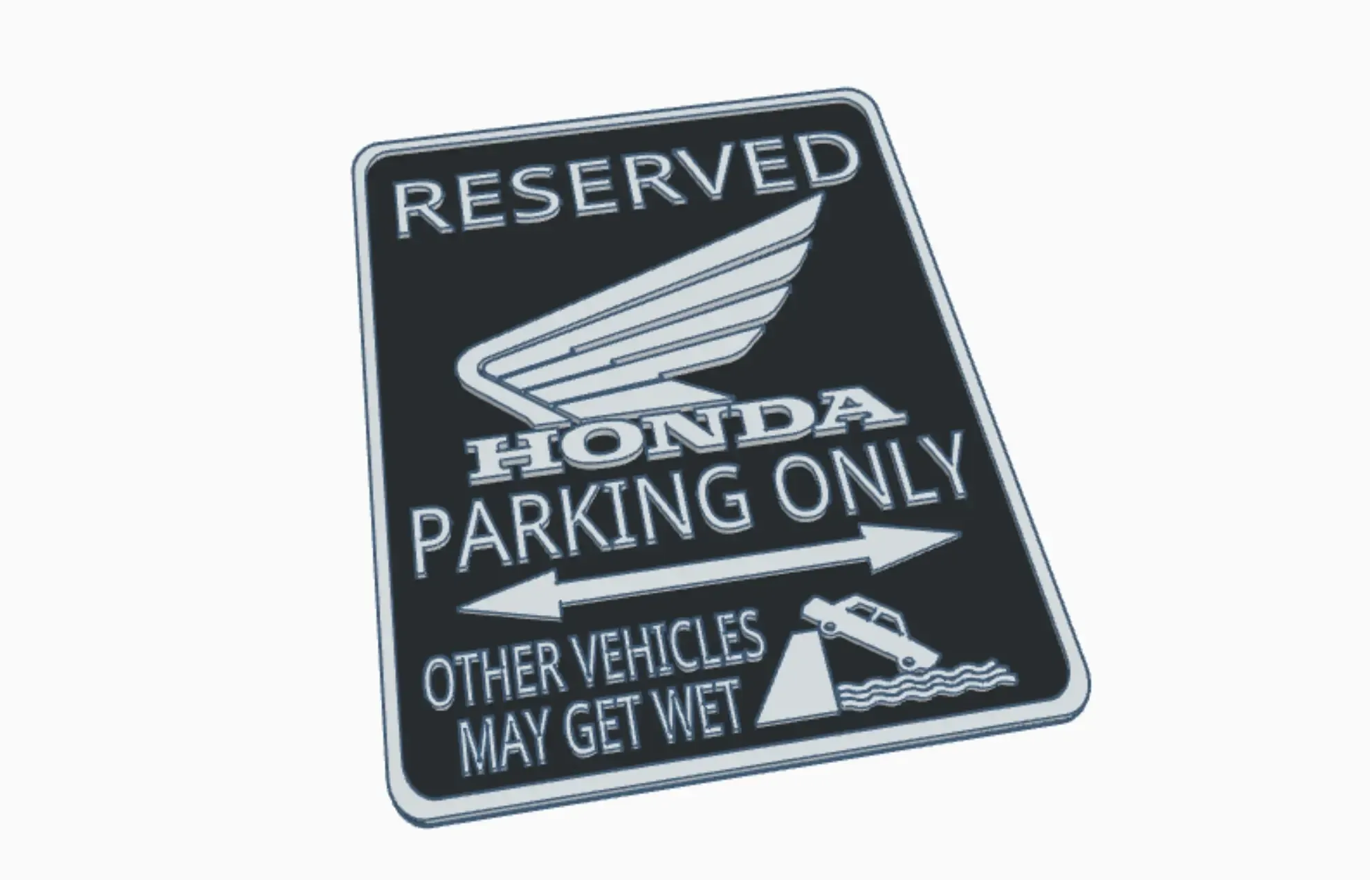 Honda Motorcycles Workshop Biker Parking Garage Warning Sign