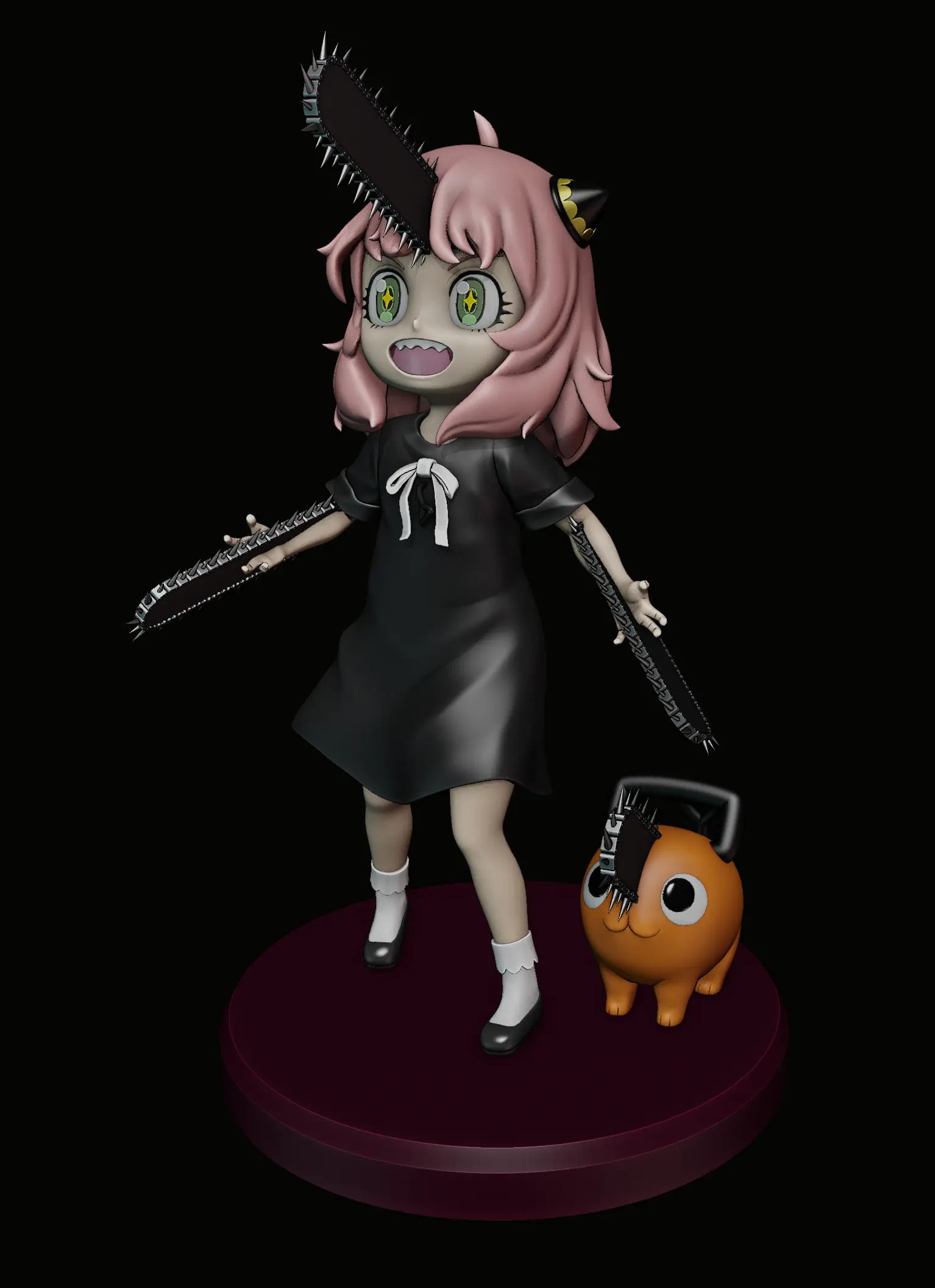 anya forger and pochita - spy x family - chainsaw man