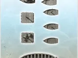 Set of medieval wooden boats with rowing boats and rafts (4)-2