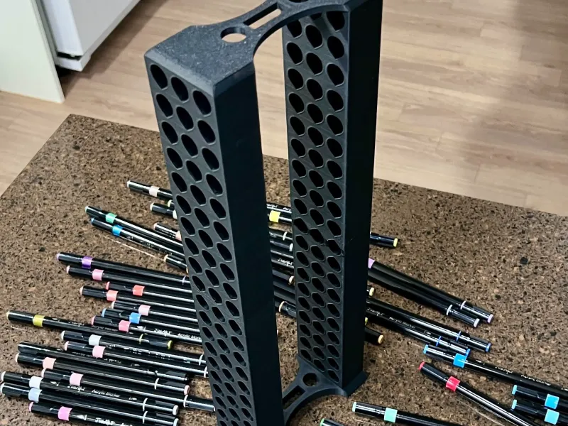 JusArt Dual tip Acrylic 60 Pen holder - No Supports needed