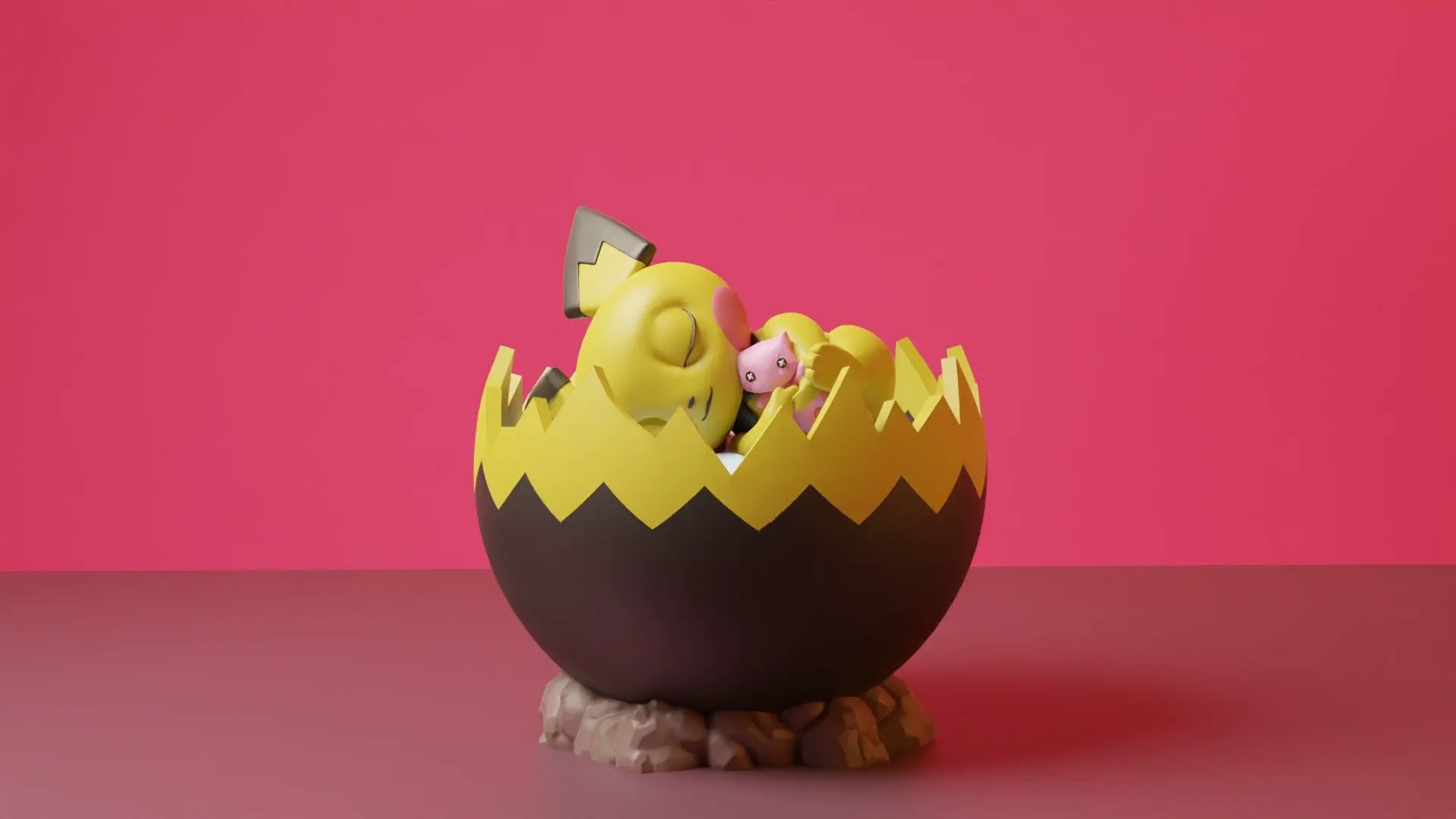 Sneaky Panda Other STL Descarga - HUEVO POKEMON- PICHU - SNEAKY PANDA CU