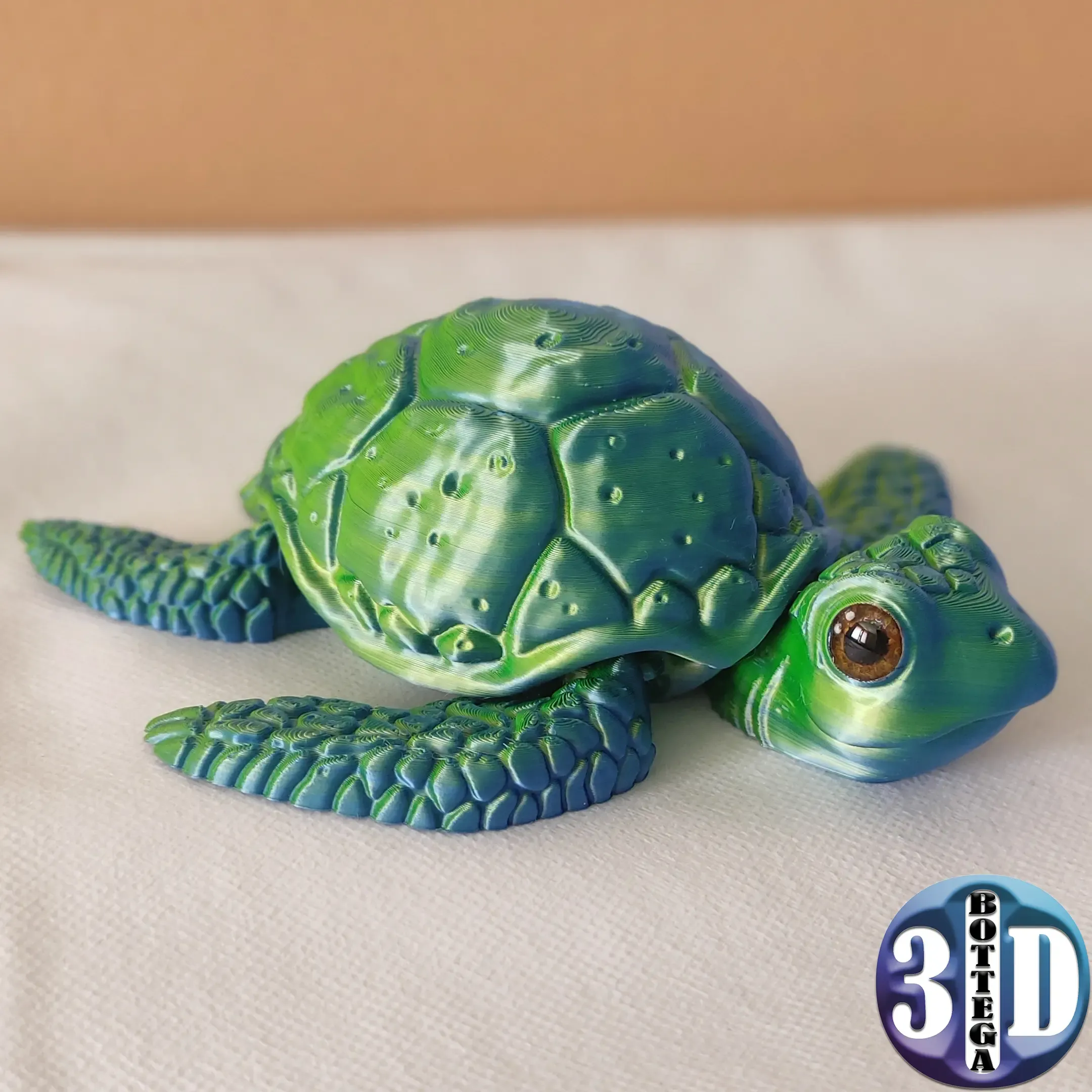 Cute Articulated Sea Turtle, print in place, no supports