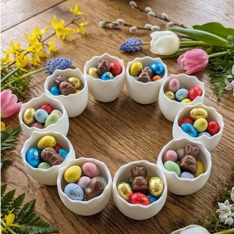 Eggshell wreath for easter