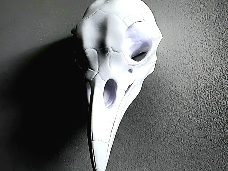 Crânio de Corvo Gótico - Decoração de Parede
