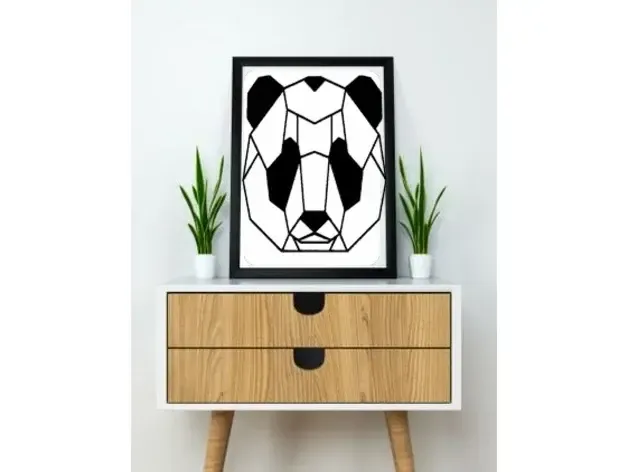 Panda face wall sculpture 2D