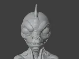 Alien Fish Bust 3D STL Printable 3D Model STL 3D print model-6