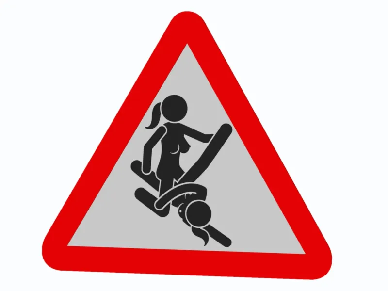 Scissoring Woman - Traffic Sign Warning - Wall Art